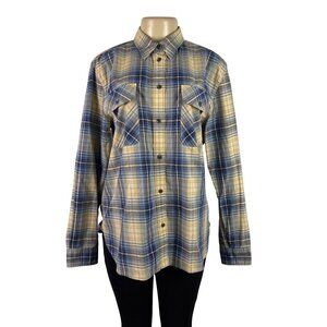 Lauren Ralph Lauren Mens Cream/Blue Plaid Button-Down Shirt Sz XL